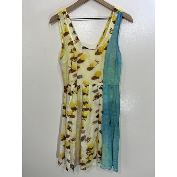 Whimsical Beach Dopamine Cottagecore Linen Blend Dress 4 Y2K Indie Sleaze Resort - Picture 1 of 16